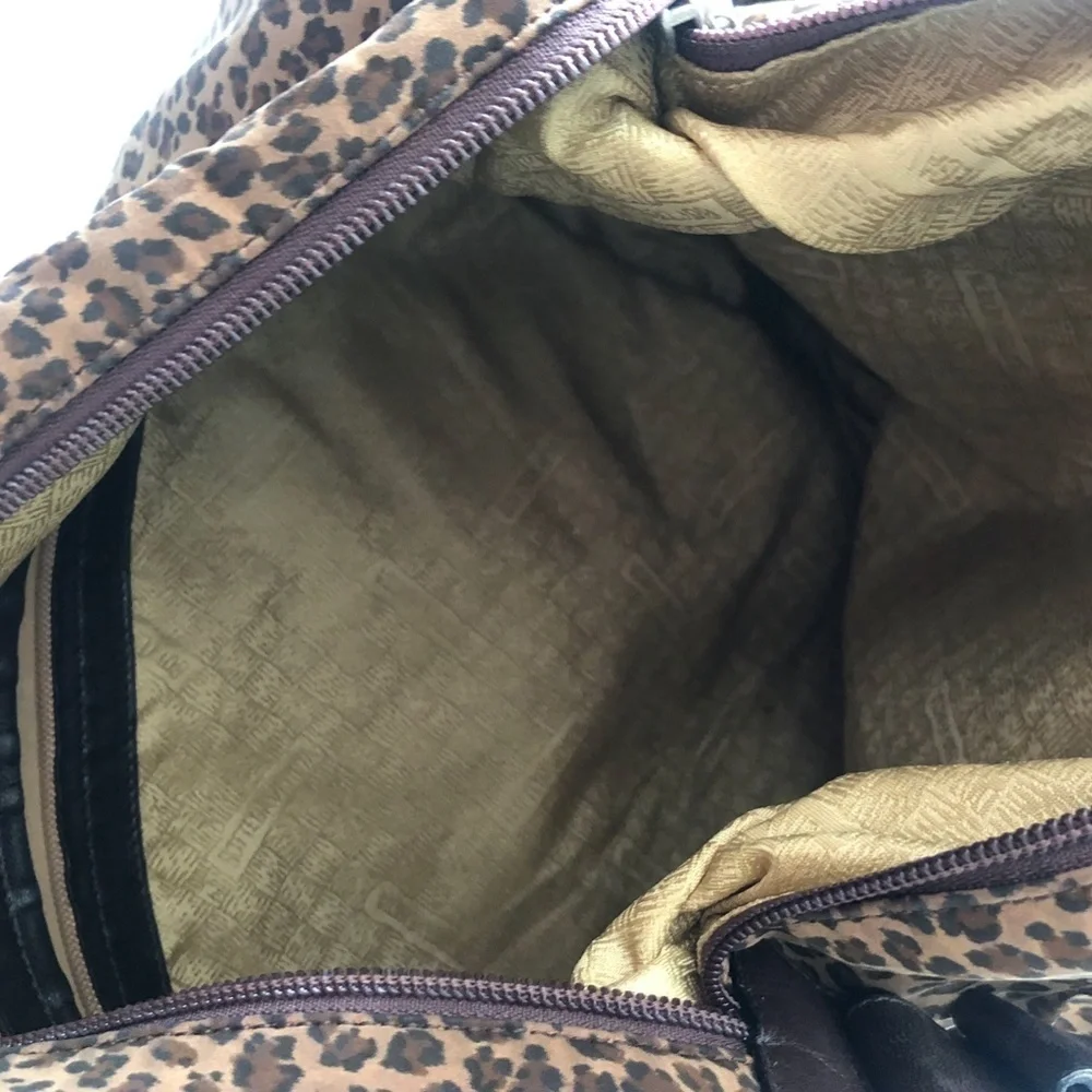 Bottega Veneta Leopard Print Fabric Hobo Bag